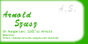 arnold szusz business card